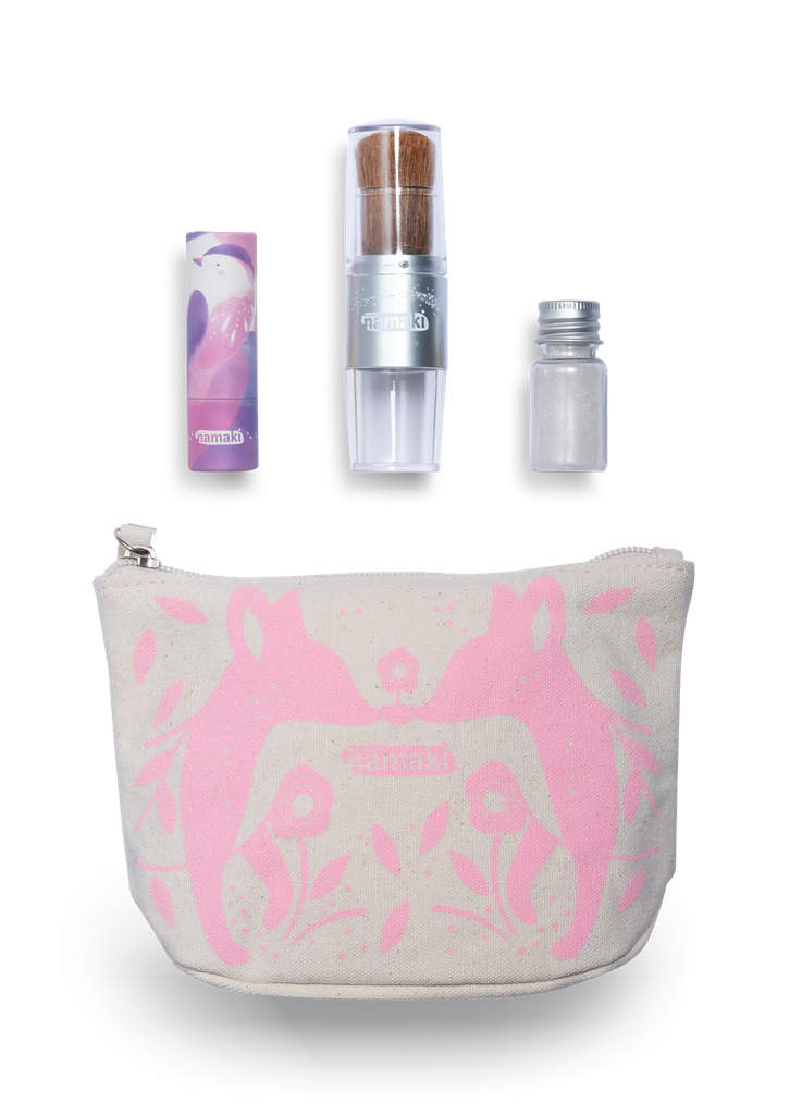 Glitzer-Kosmetiktasche für Kinder - Rosa Fuchs**
