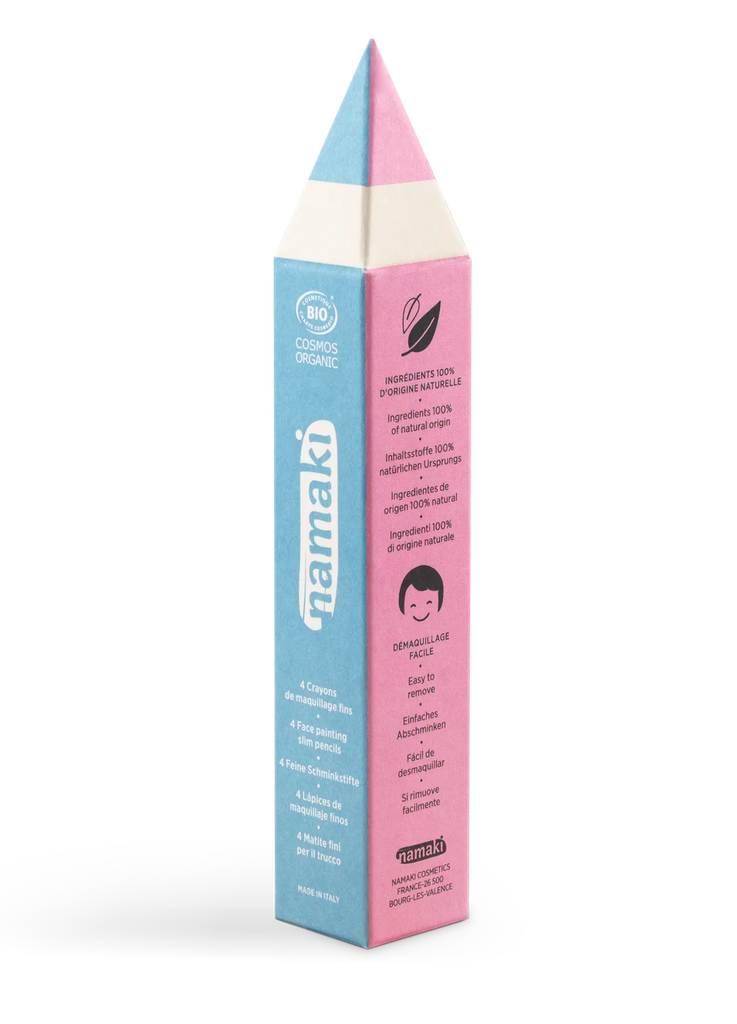 Set of 4 Face painting slim pencils - Yellow/Pink/Turquoise/White**