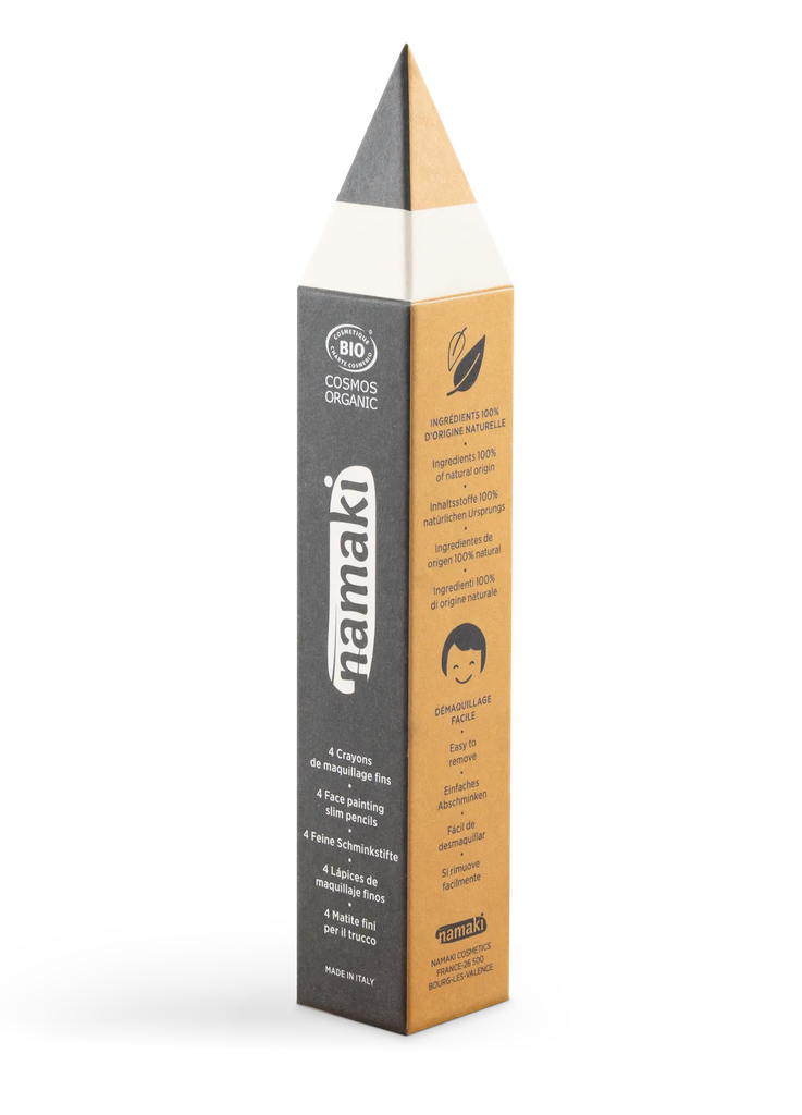 Kit 4 crayons de maquillage fins - Or/Argent/Noir/Blanc**