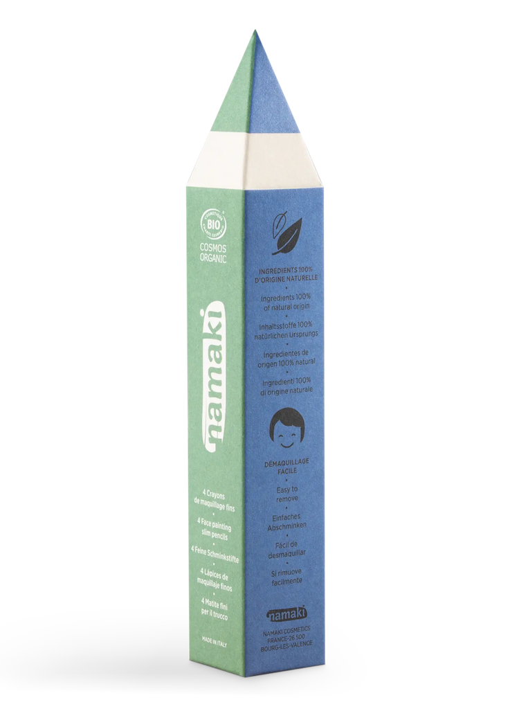 Kit 4 crayons de maquillage fins - Jaune/Vert/Bleu/Rouge**