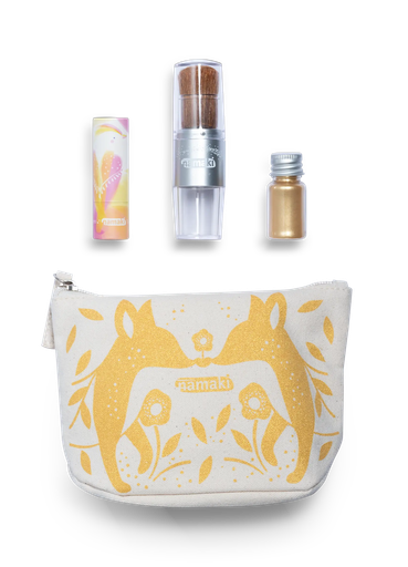 [110922] Glitzer-Kosmetiktasche für Kinder - Gold Fuchs**