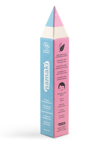 [110139] Kit 4 crayons de maquillage fins - Jaune/Rose/Turquoise/Blanc**