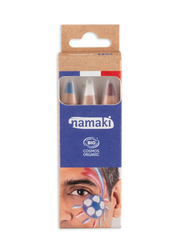 [110070] Set of 3 Supporter Face Painting Pencils - Blue-White-Red**