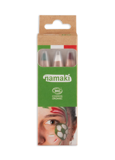 [110072] Kit supporter 3 crayons de maquillage - Vert-Blanc-Rouge**